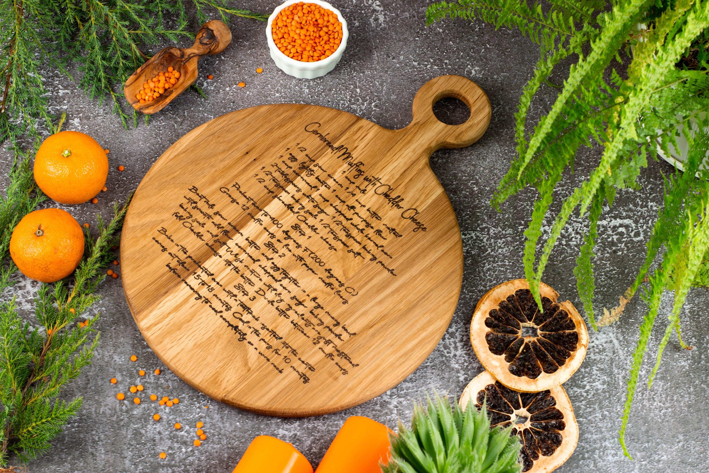 Recipe Cutting Board, Custom Engraved Board Keepsake, Handwritten Recipe, family recipe, personalized Cook boards Mother Gift From Daughter