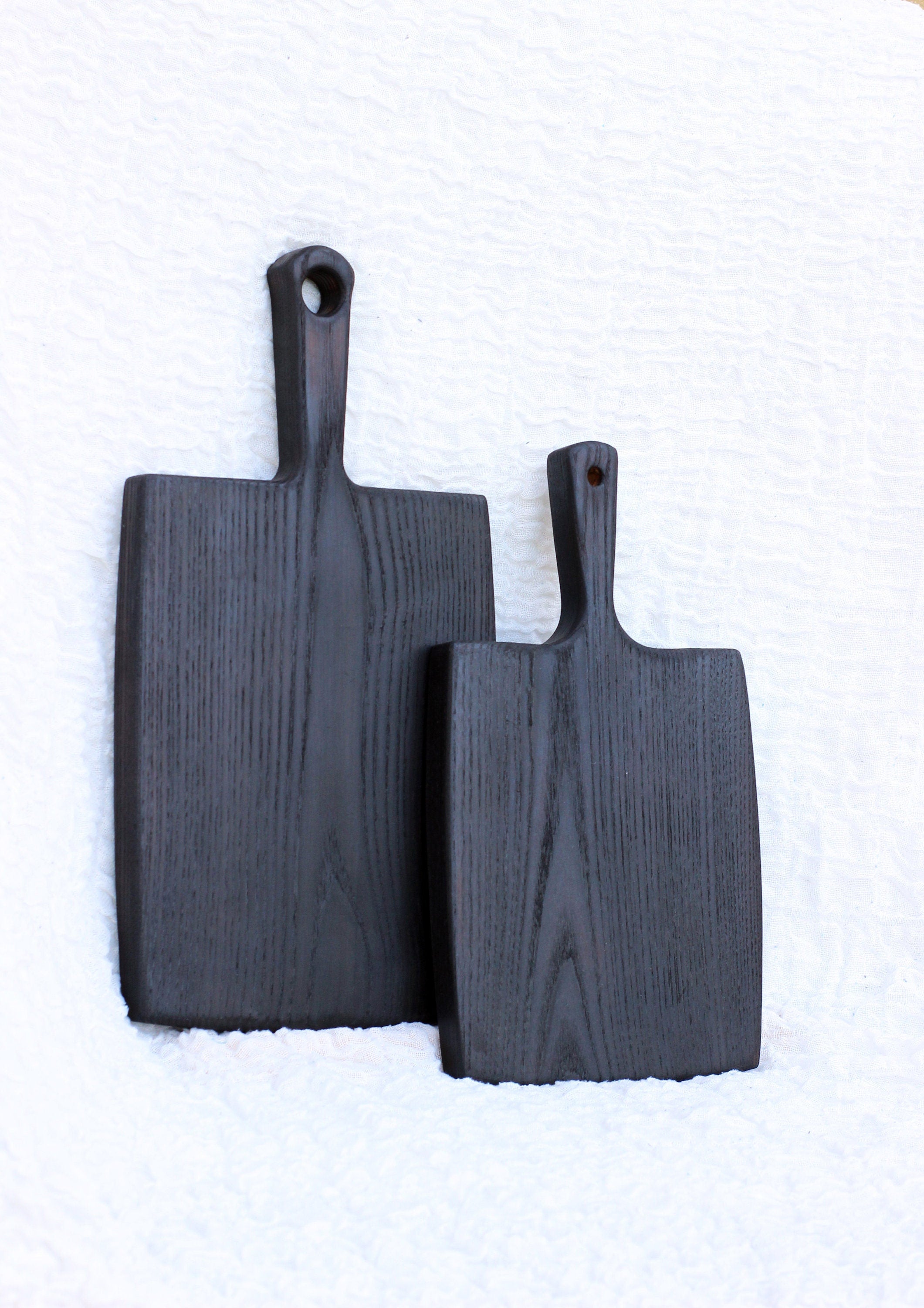 Set of custom wooden chopping boards, Black wood board, Charcuterie Serving  board, Nativity set. Cheese board gift, Burned cutting board