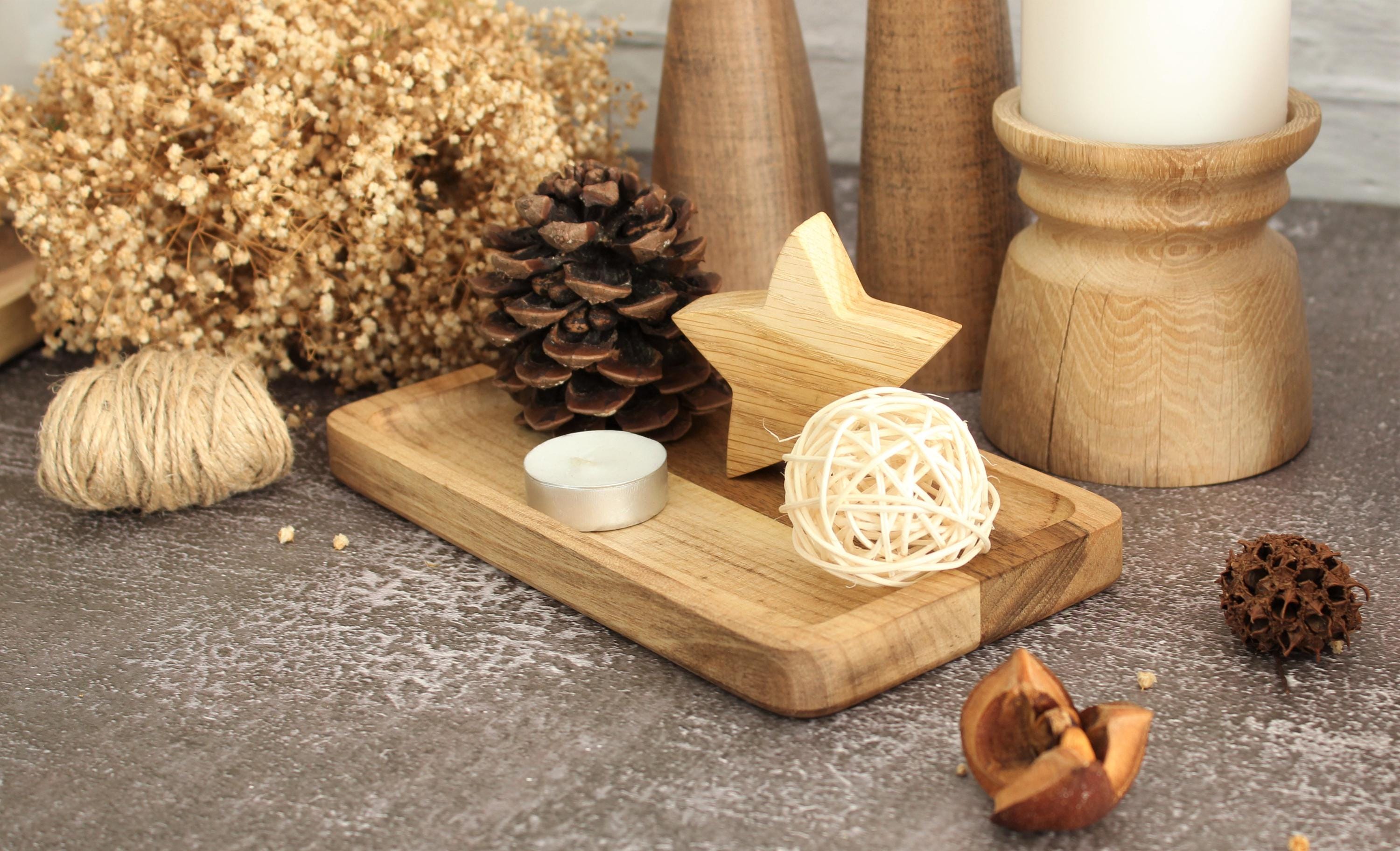 Personalized Walnut Jewelry Tray: Engraved Wooden Desk Organizer