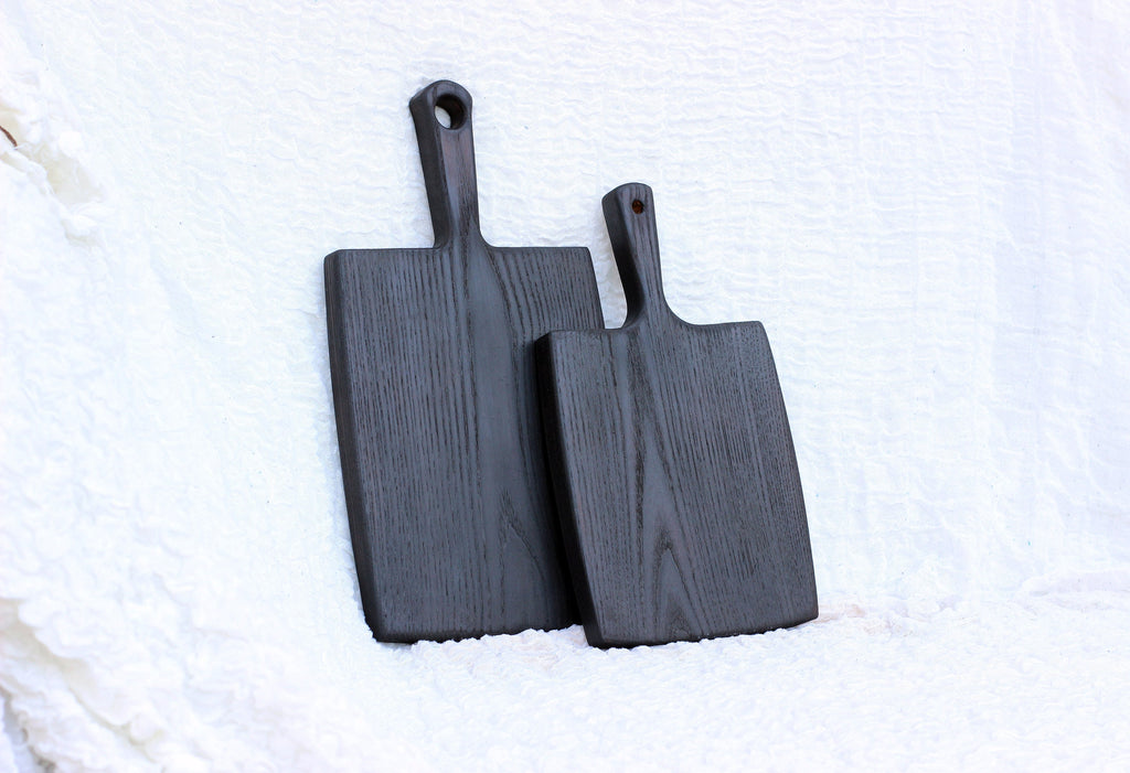 Set of custom wooden chopping boards, Black wood board, Charcuterie Serving  board, Nativity set. Cheese board gift, Burned cutting board