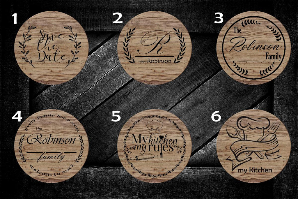 Family round name sign. Custom Engraved Wood Lazy Susan: Personalized Serving Tray. Primitive kitchen decor. Rustik tray
