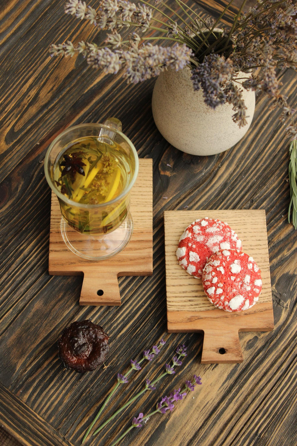 Handmade Rustic Wood Cutting Board: Farmhouse Tiered Tray Decor