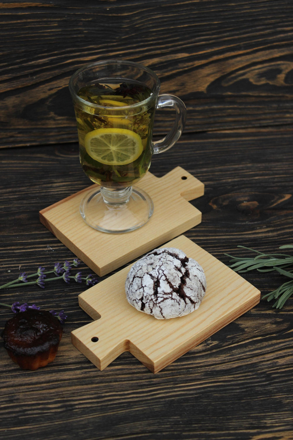 Handmade Rustic Wood Cutting Board: Farmhouse Tiered Tray Decor