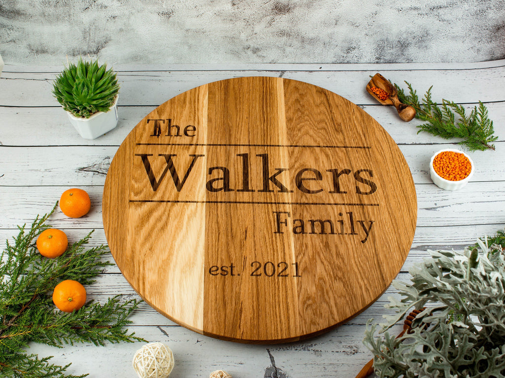 Personalized Lazy Susan, Custom Engraved Turn Table, Lazy Susan Centerpiece, Lazy Susan Serving Tray, Wedding Gift, Anniversary Gift Barrel