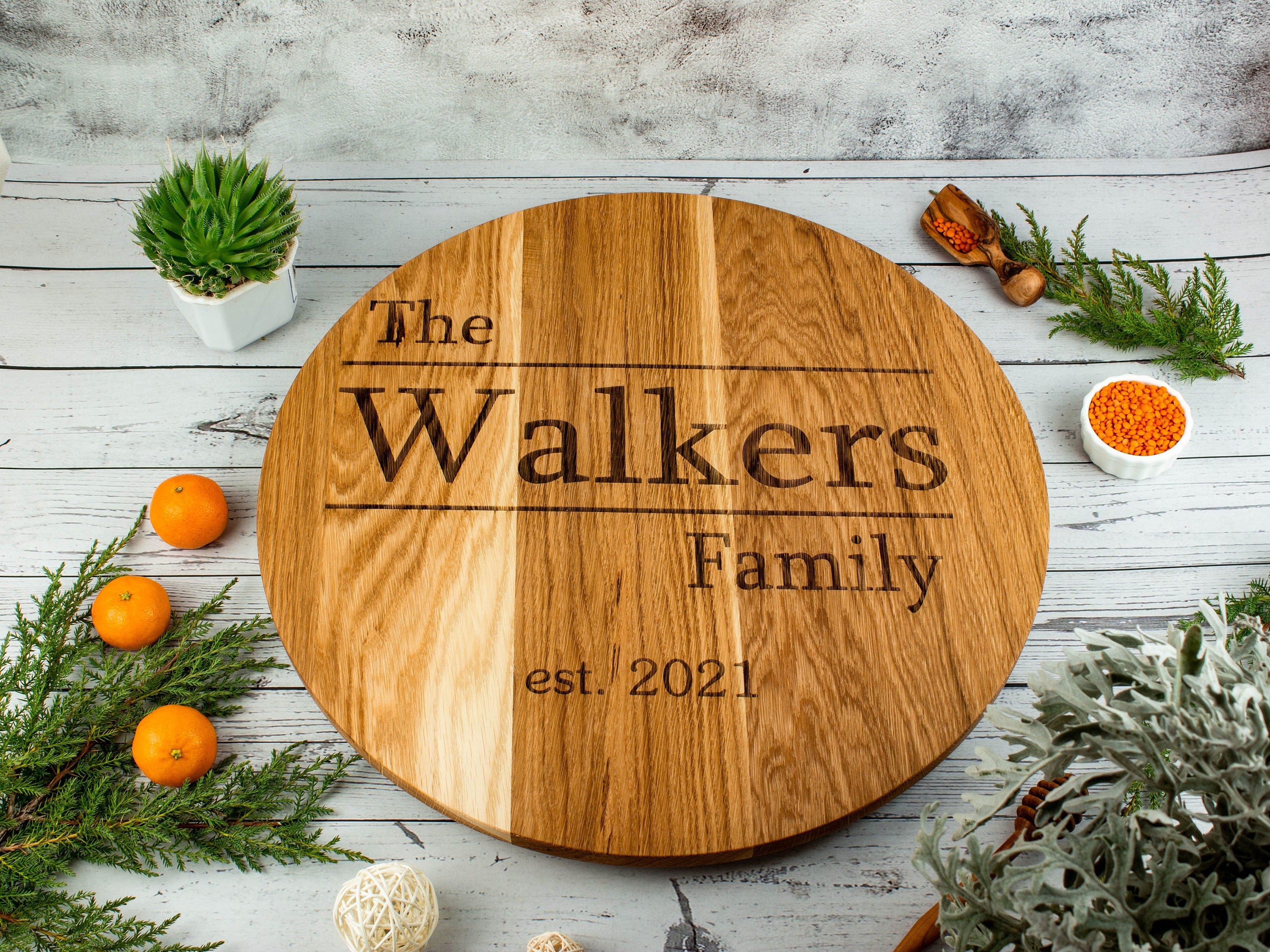 Personalized Lazy Susan, Custom Engraved Turn Table, Lazy Susan Centerpiece, Lazy Susan Serving Tray, Wedding Gift, Anniversary Gift Barrel