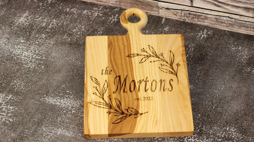 Personalized Charcuterie Board | Custom Housewarming Gift | Wooden Cutting Board for New Home | | Kitchen Decor with Family Name Engraved