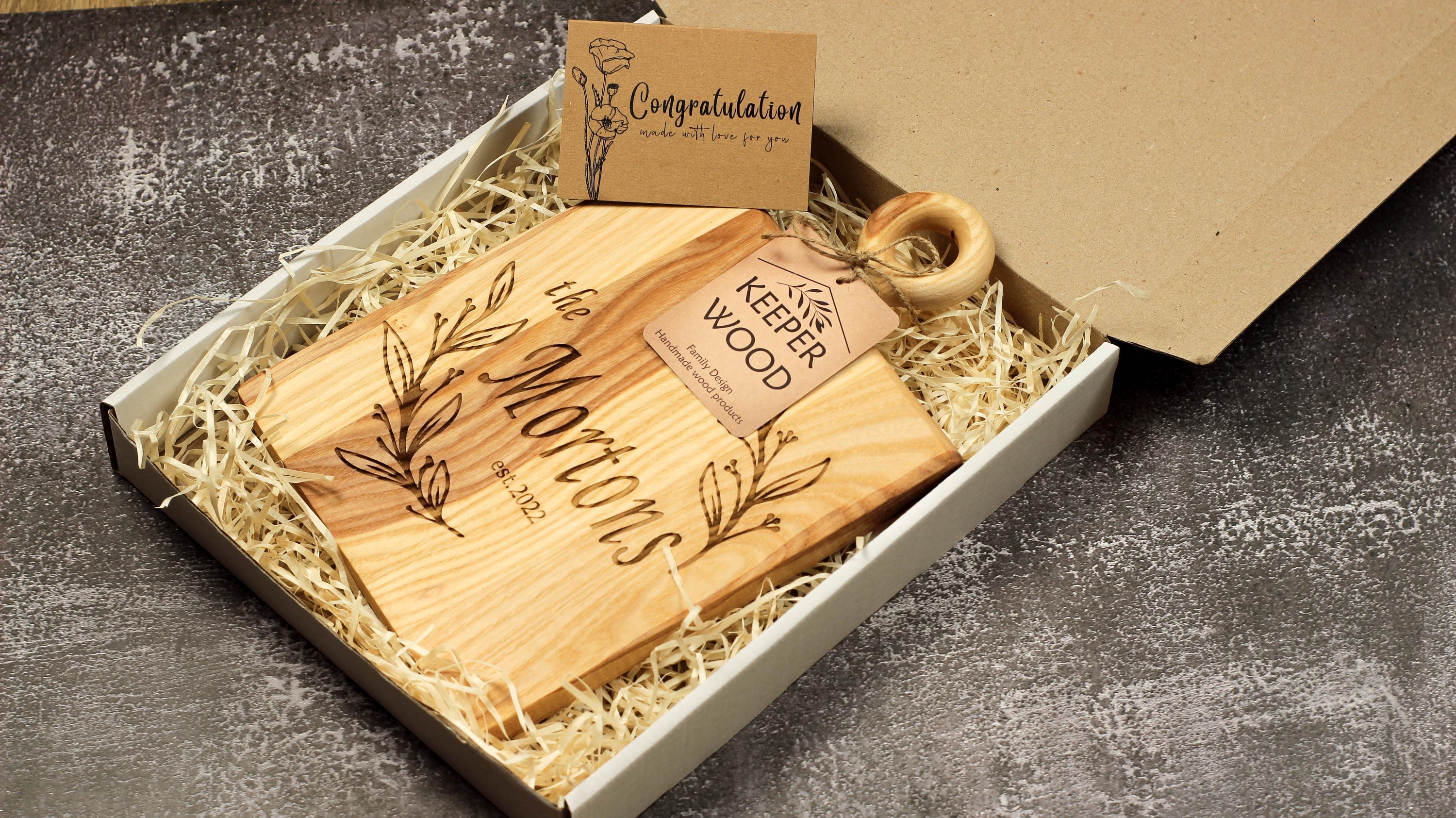 Personalized Charcuterie Board | Custom Housewarming Gift | Wooden Cutting Board for New Home | | Kitchen Decor with Family Name Engraved