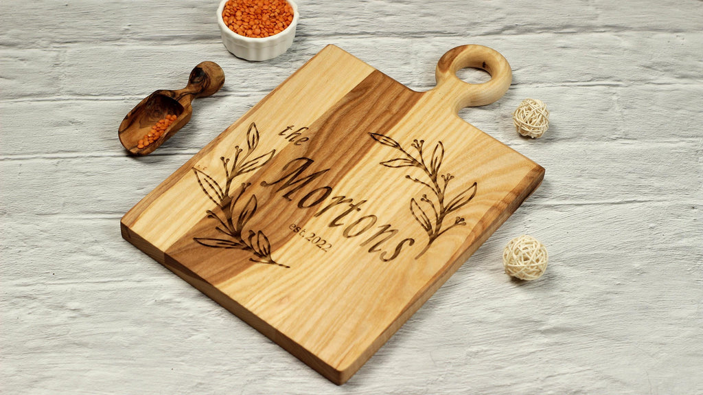 Personalized Charcuterie Board | Custom Housewarming Gift | Wooden Cutting Board for New Home | | Kitchen Decor with Family Name Engraved