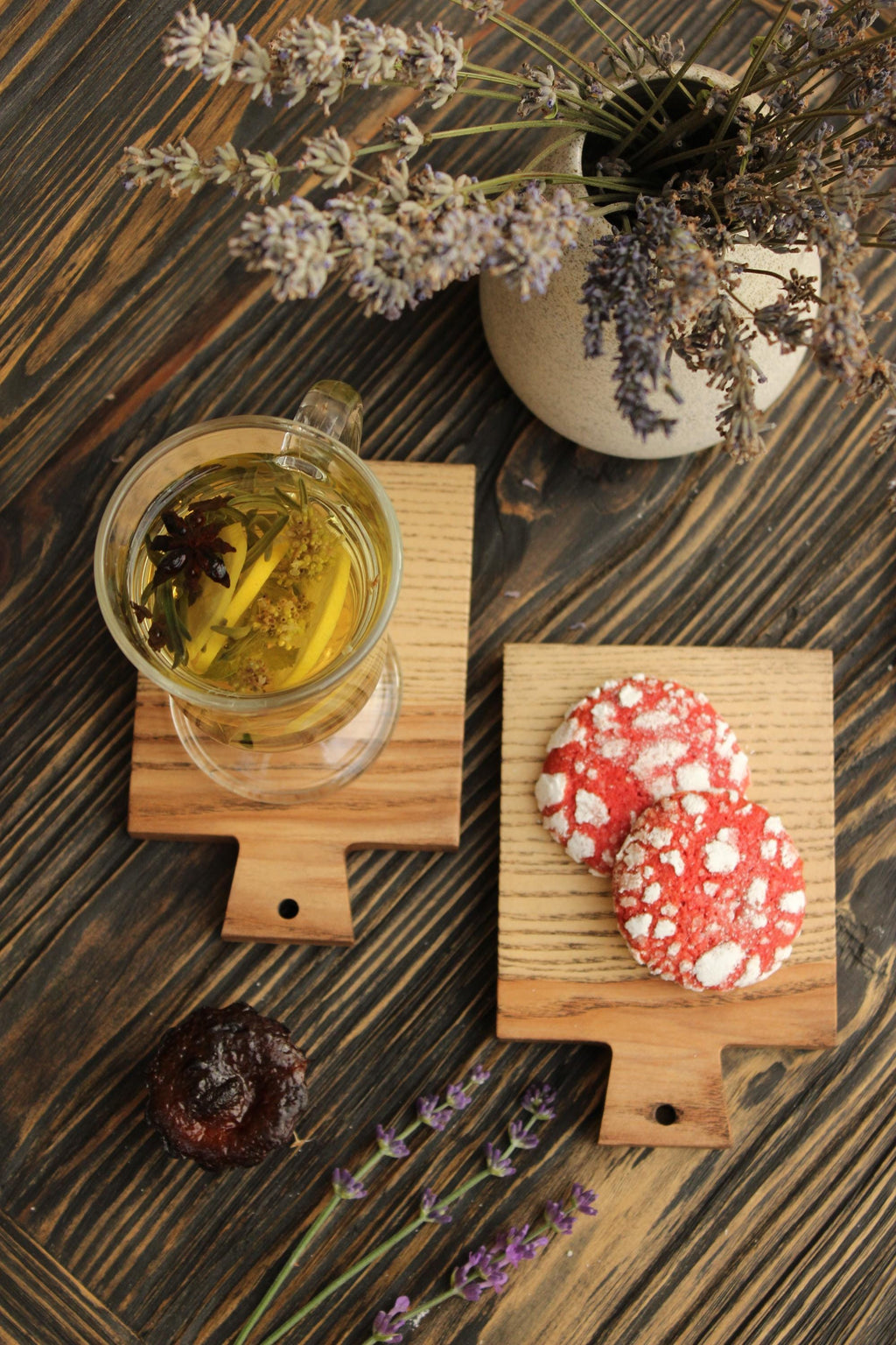 Handmade Rustic Wood Cutting Board: Farmhouse Tiered Tray Decor