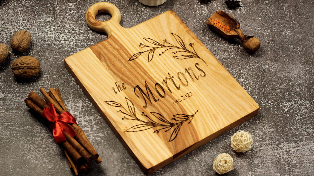 Personalized Charcuterie Board | Custom Housewarming Gift | Wooden Cutting Board for New Home | | Kitchen Decor with Family Name Engraved