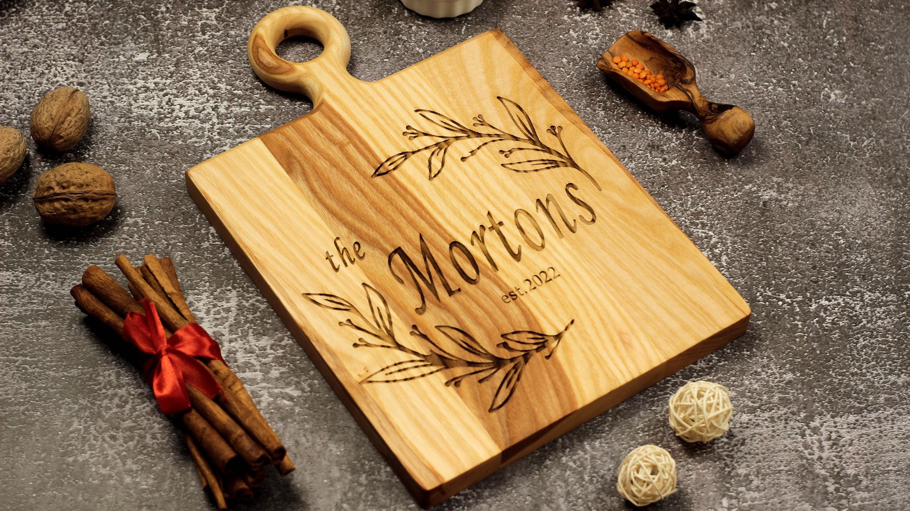 Personalized Charcuterie Board | Custom Housewarming Gift | Wooden Cutting Board for New Home | | Kitchen Decor with Family Name Engraved