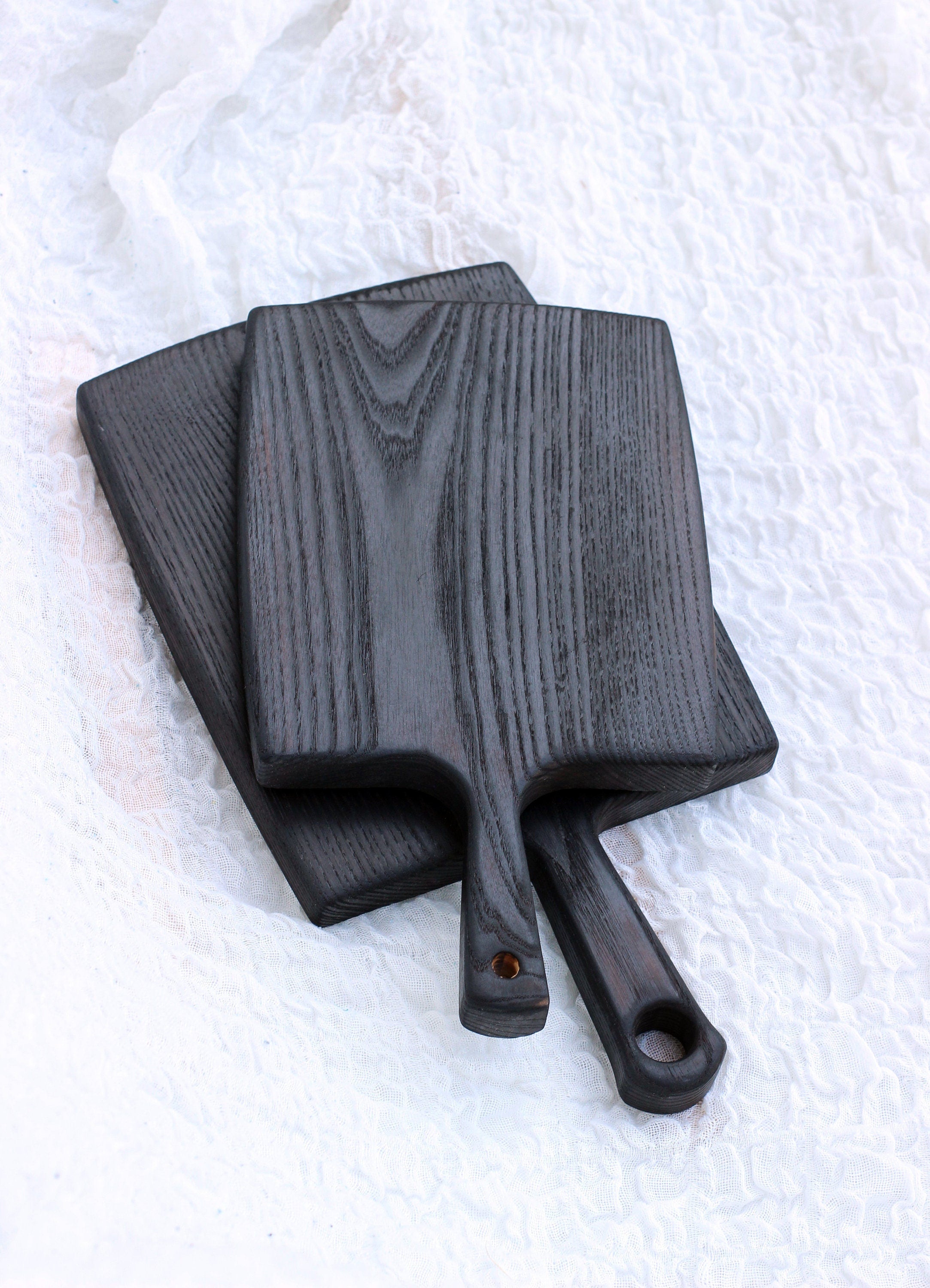 Set of custom wooden chopping boards, Black wood board, Charcuterie Serving  board, Nativity set. Cheese board gift, Burned cutting board