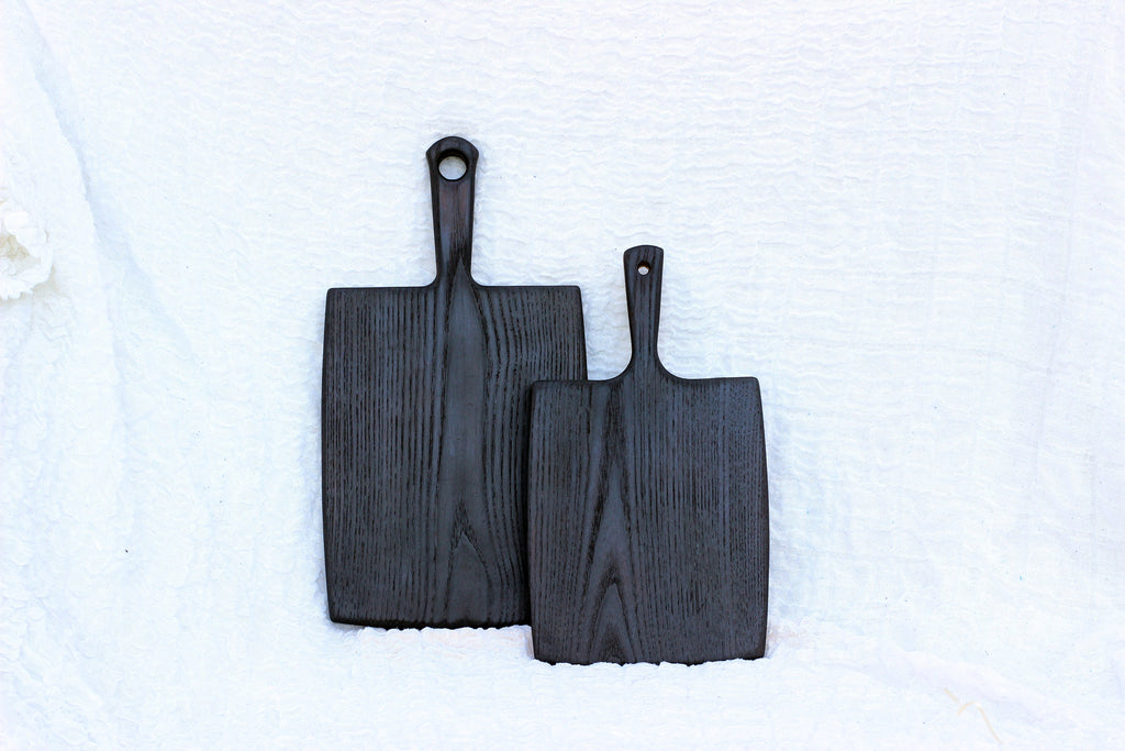 Set of custom wooden chopping boards, Black wood board, Charcuterie Serving  board, Nativity set. Cheese board gift, Burned cutting board