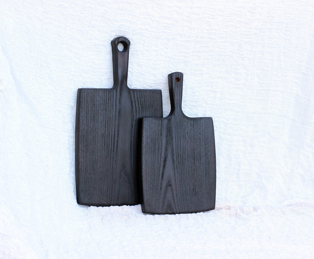 Set of custom wooden chopping boards, Black wood board, Charcuterie Serving  board, Nativity set. Cheese board gift, Burned cutting board